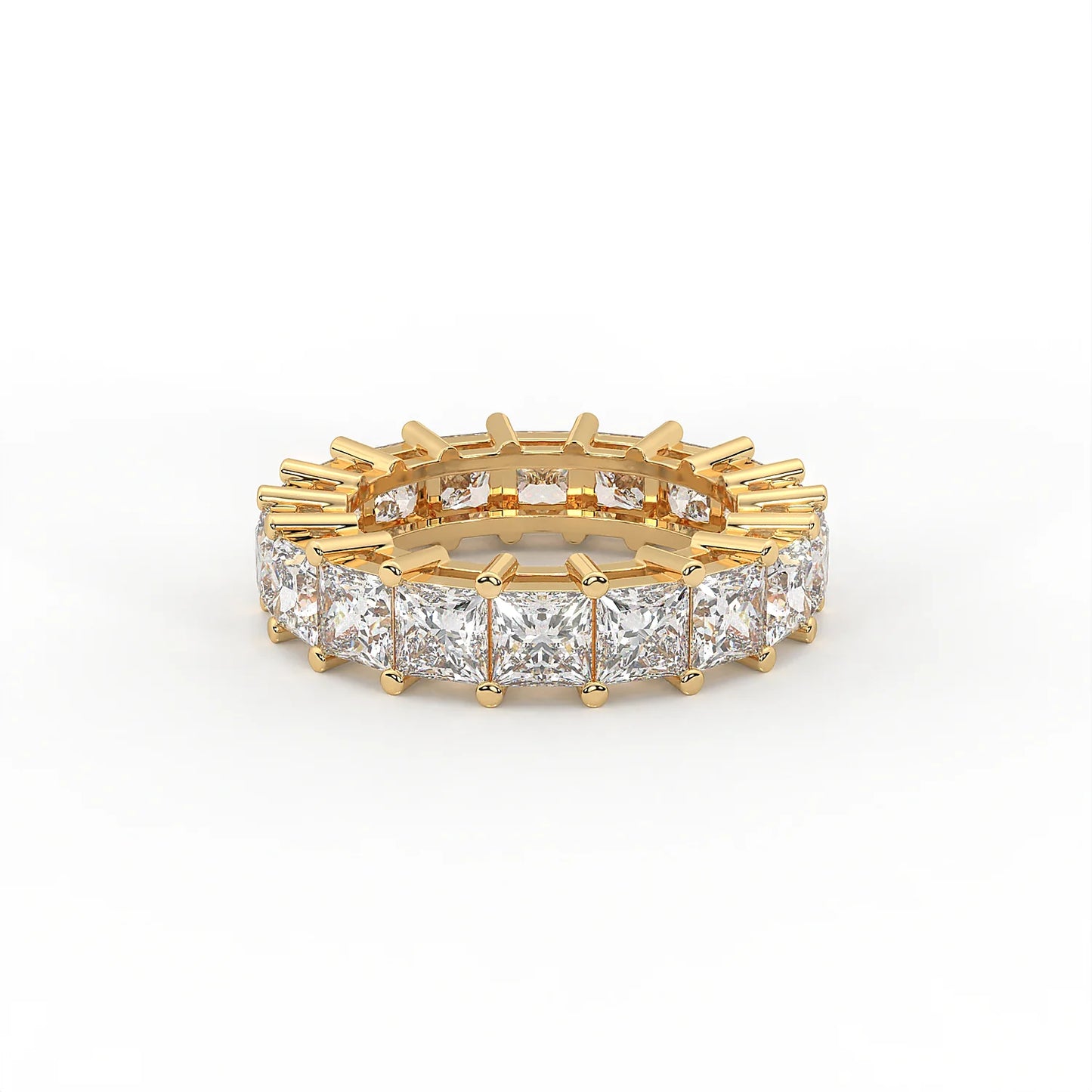 Infinity 5.4 ct Asscher Moissanite 925 Silver Full Eternity Band - Luxury statement ring.