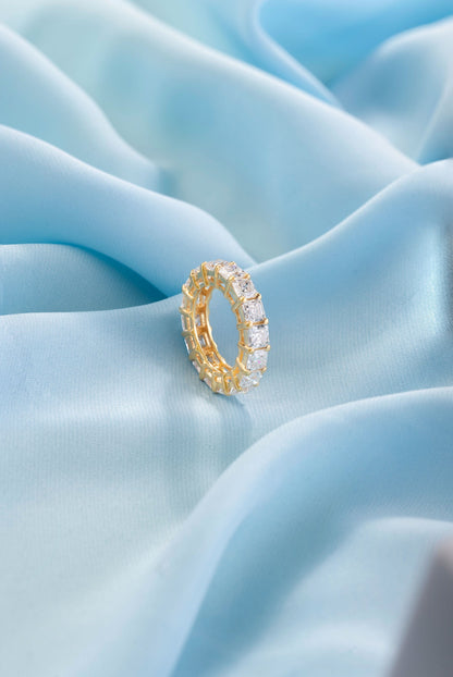 Infinity 5.4 ct Asscher Moissanite 925 Silver Full Eternity Band