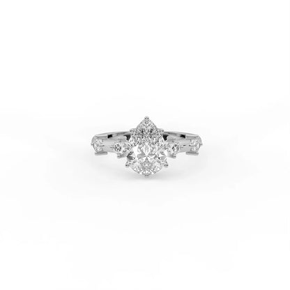 Luna 1.75 ct Pear Moissanite 925 Silver Solitaire Ring