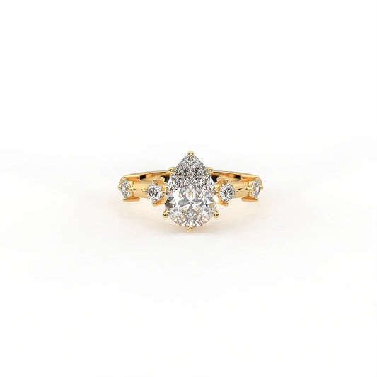 Luna Pear Solitaire Ring