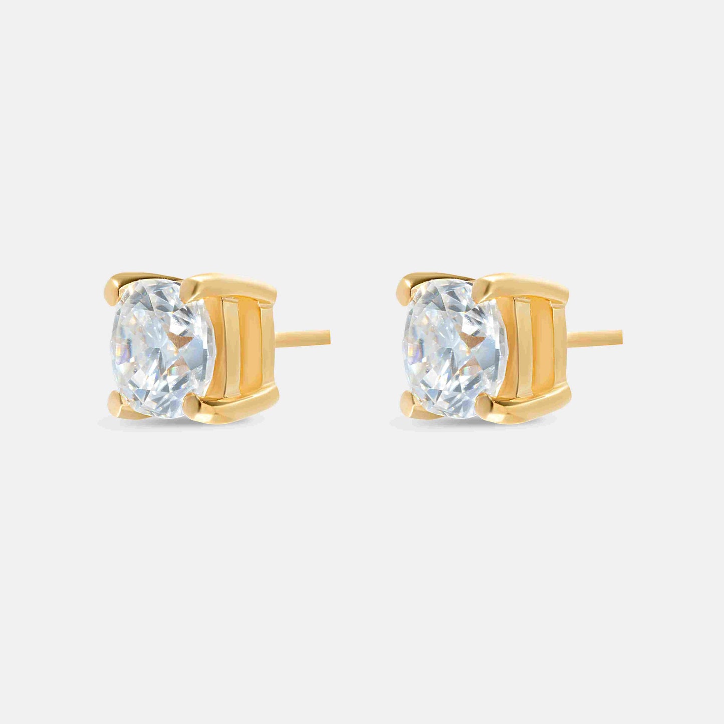 Lustre 2.4 ct Round Moissanite Prong 925 Silver Stud Earrings