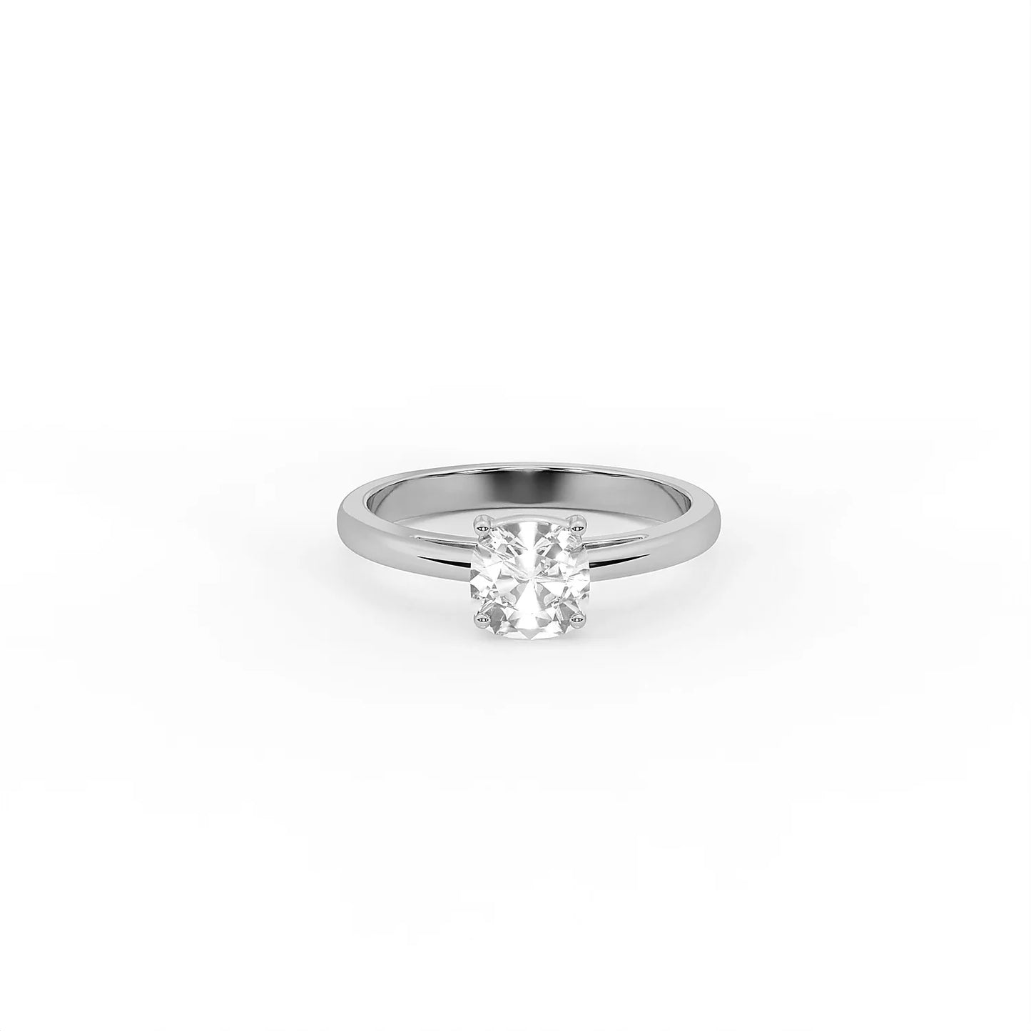 Lyra 0.9 ct Cushion Moissanite 925 Silver Solitaire Ring