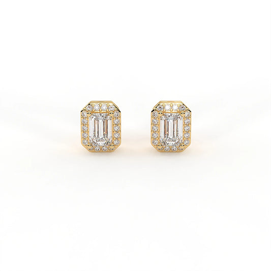 Majesty Emerald Halo Studs