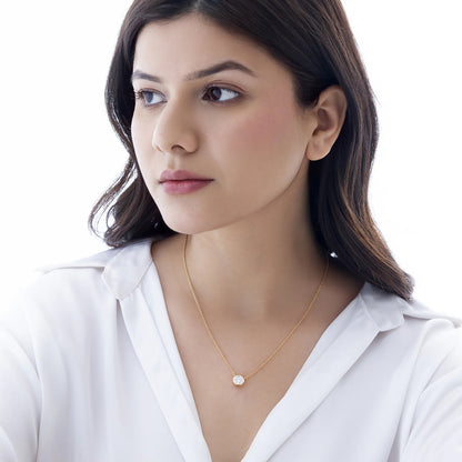 Stella 1.92 ct Round Moissanite Solitaire Bezel 925 Silver Necklace