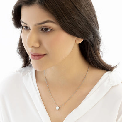 Stella 1.92 ct Round Moissanite Solitaire Bezel 925 Silver Necklace