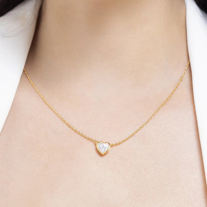 Amora 2.06 Heart Moissanite Solitaire Bezel 925 Silver Necklace