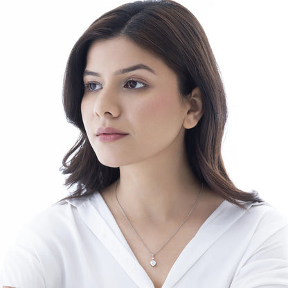 Lyra 1.87 ct Cushion Moissanite Solitaire Prong 925 Silver Necklace