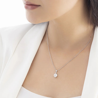 Amora 2.19 ct Heart Moissanite Solitaire Prong 925 Silver Necklace