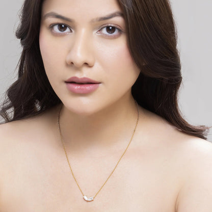 Amour 0.96 ct Pear Moissanite Twin Solitaire 925 Silver Necklace