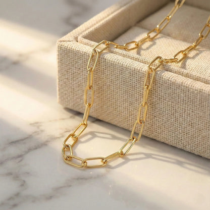 Modern Diva Paperclip Chain 925 Silver Statement Necklace