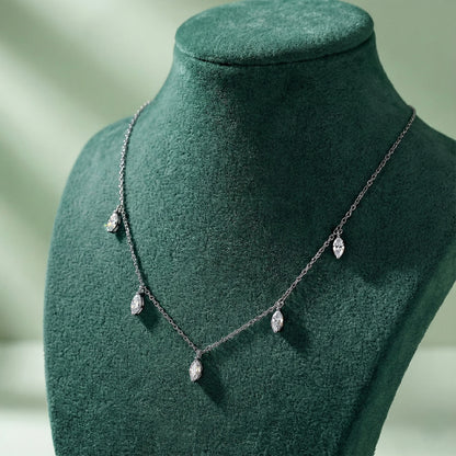 Celeste Marquise Cut Moissanite Dewdrop 925 Silver Necklace
