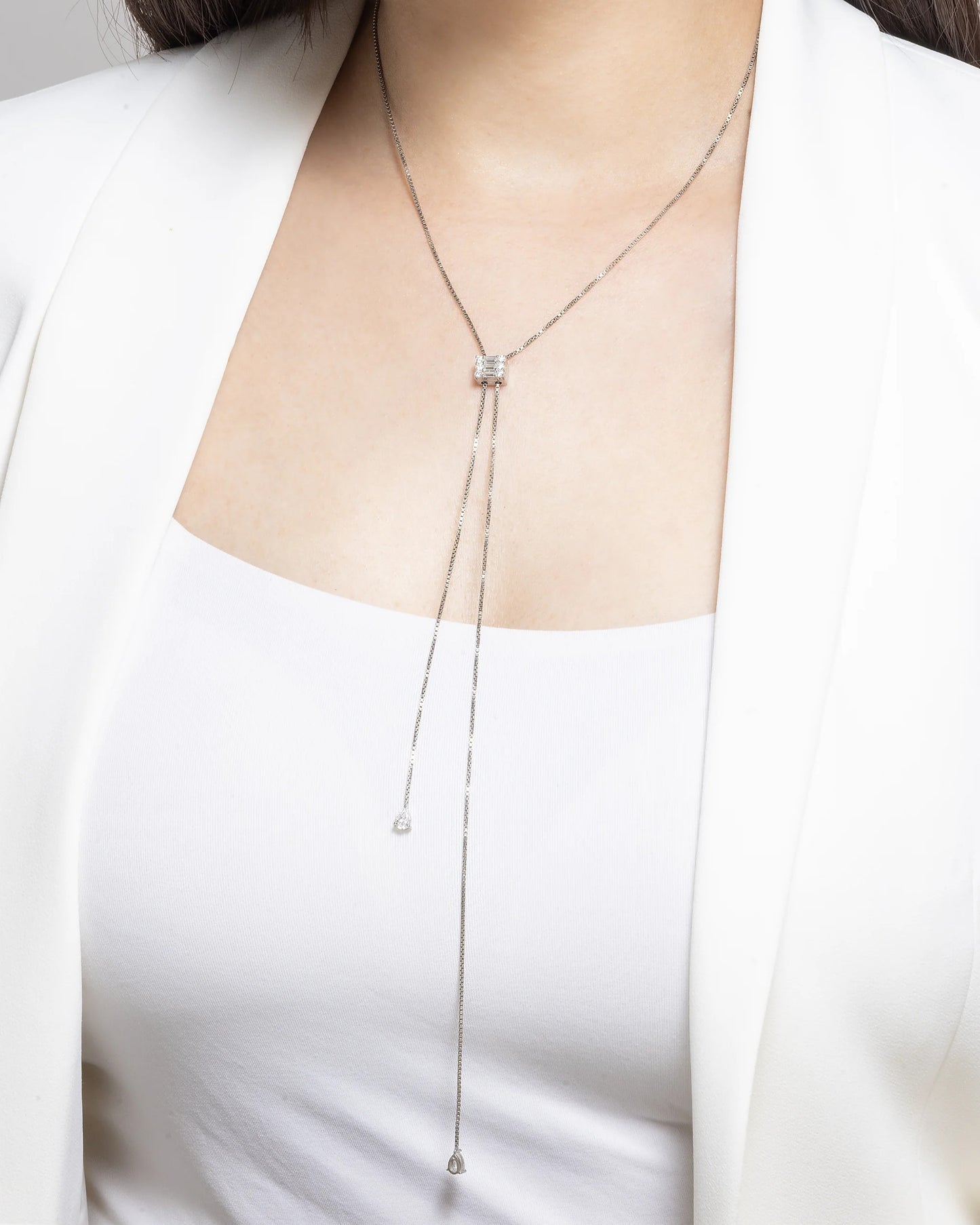 Seraphine Baguette Cut Moissanite 925 Silver Statement Necklace