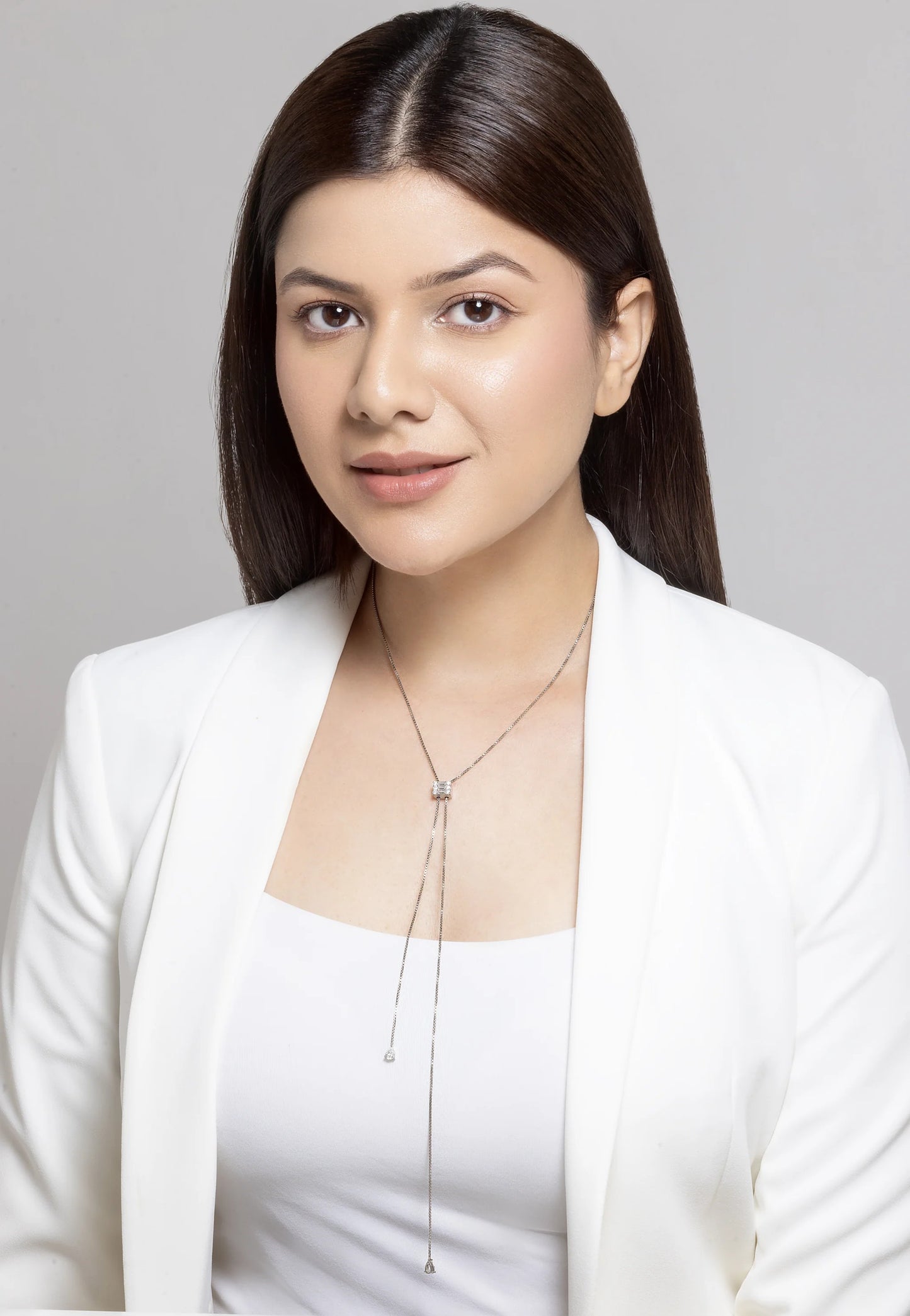 Seraphine Baguette Cut Moissanite 925 Silver Statement Necklace