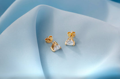 Nova 1.9 ct Trillion Moissanite Prong 925 Silver Stud Earrings