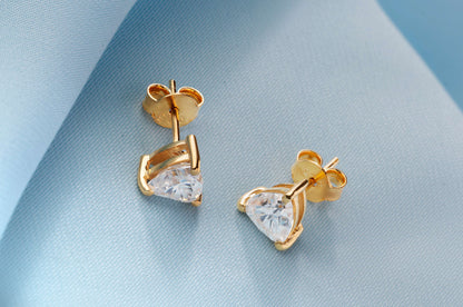 Nova 1.9 ct Trillion Moissanite Prong-Set 925 Silver Stud Earrings - Modern geometric fire.