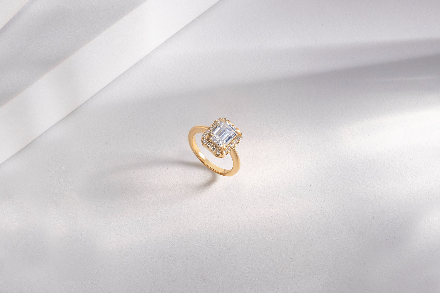 Orion 1.4 ct Octa Halo Moissanite 925 Silver Ring