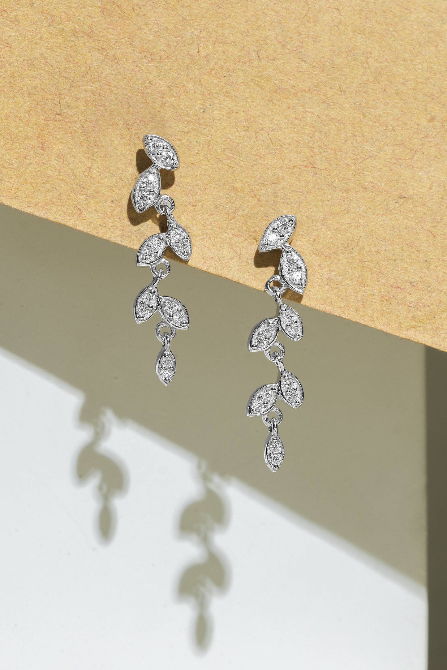 Petaline 0.28 ct Round Moissanite 925 Silver Drop Earrings