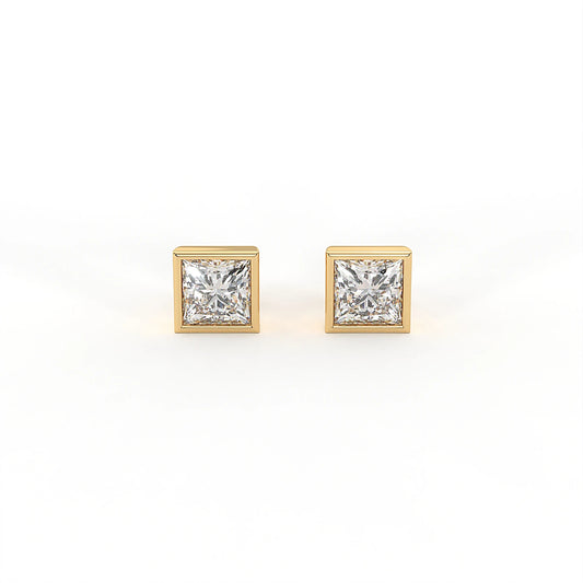 Poise Princess Bezel Studs