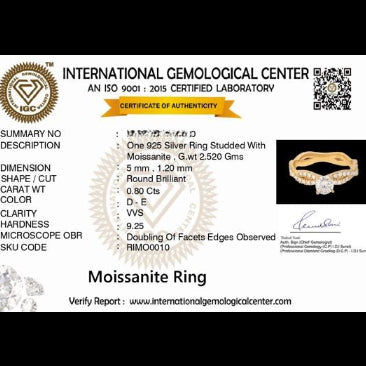 Stella 0.4 ct Round Moissanite 925 Silver Solitaire Ring