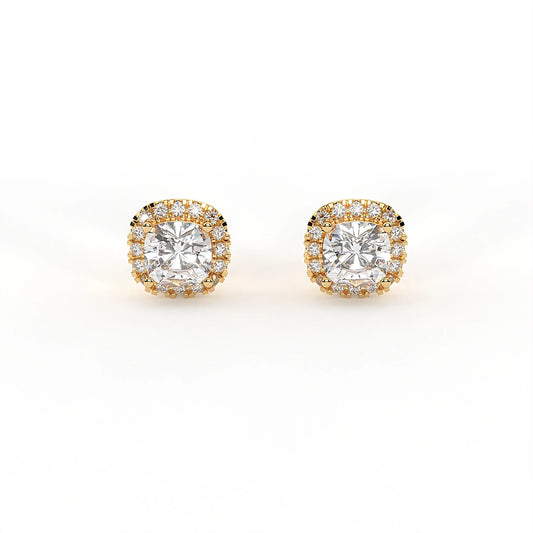 Radiance Cushion Halo Studs