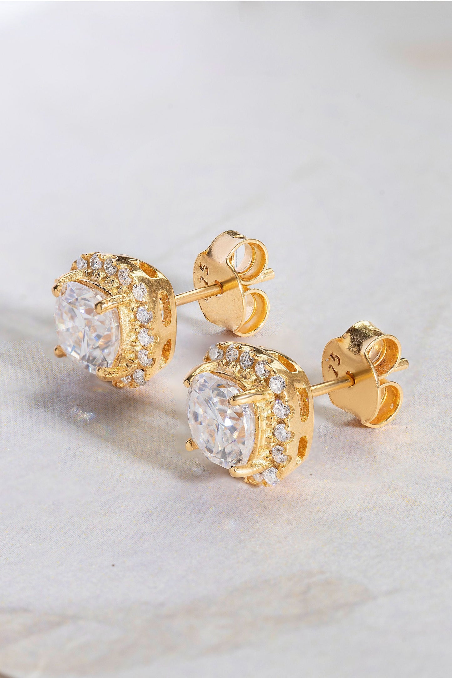 Radiance 2.4 ct Cushion Moissanite Halo 925 Silver Stud Earrings