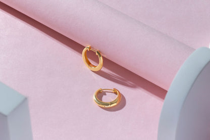 Sculpt High-Polished 925 Silver Dome Hoop Earrings