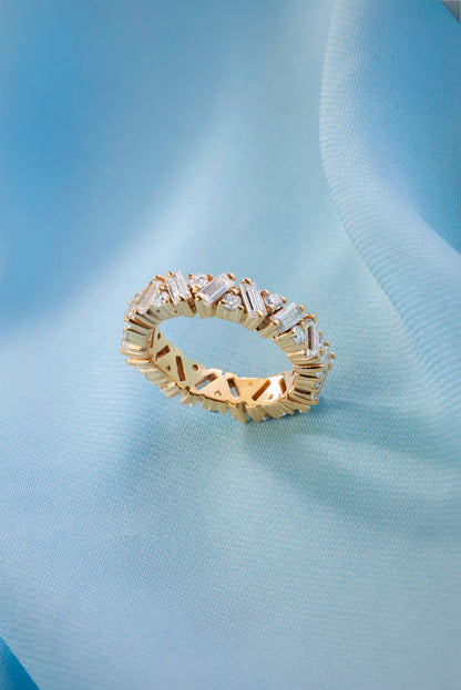 Seraphine 5.6 ct Baguette and Round Moissanite 925 Silver Full Eternity Band.