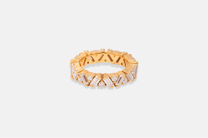 Seraphine 5.6ct baguette and round moissanite full eternity band in 925 silver — IGC certified, IDHANI India