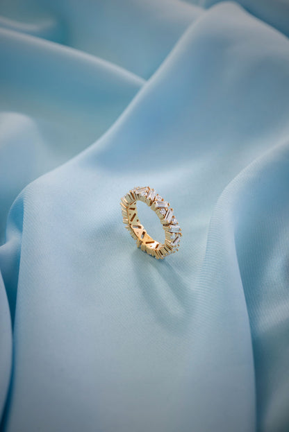 Seraphine 5.6 ct Baguette and Round Moissanite 925 Silver Full Eternity Band