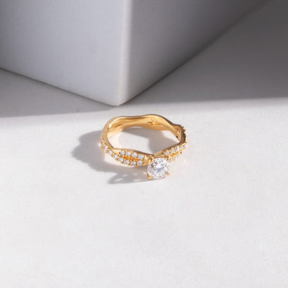 Stella 0.4 ct Round Moissanite 925 Silver Solitaire Ring