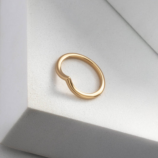Vesta Chevron 925 Silver Stacking Band | Minimalist Ring