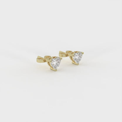 Adore 0.9 ct Heart Moissanite Prong 925 Silver Stud Earrings