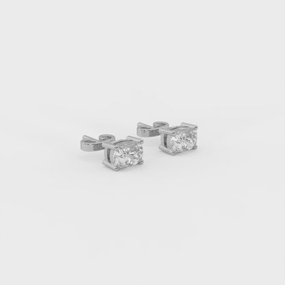 Charm 1.8 ct Cushion Moissanite Prong 925 Silver Stud Earrings