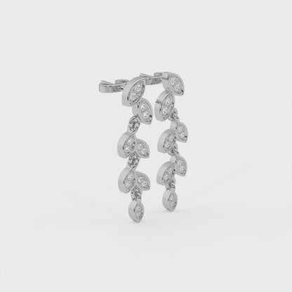 Petaline 0.28 ct Round Moissanite 925 Silver Drop Earrings