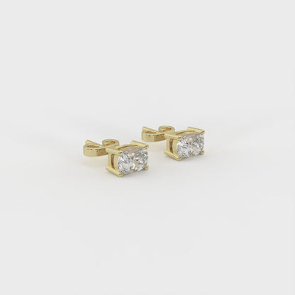 Charm 1.8 ct Cushion Moissanite Prong 925 Silver Stud Earrings