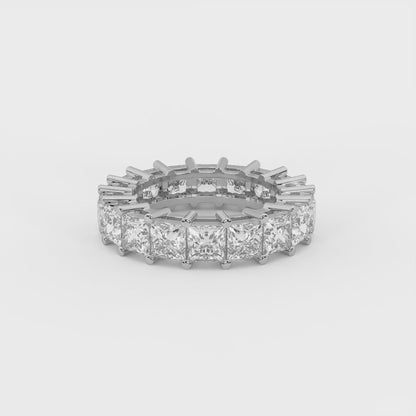 Infinity 5.4 ct Asscher Moissanite 925 Silver Full Eternity Band