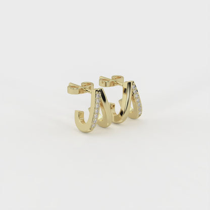 Converge 0.14 ct Round Moissanite Prong-Set 925 Silver Hoop Earrings