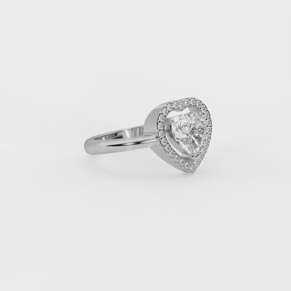 Celeste Heart Halo Ring