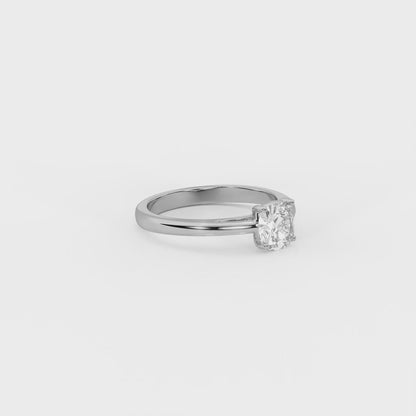 Lyra 0.9 ct Cushion Moissanite 925 Silver Solitaire Ring