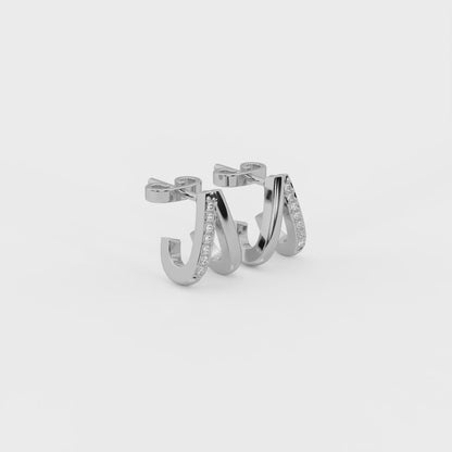 Converge 0.14 ct Round Moissanite Prong-Set 925 Silver Hoop Earrings