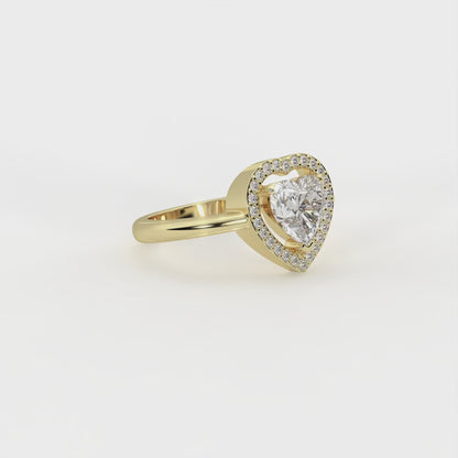 Celeste Heart Halo Ring