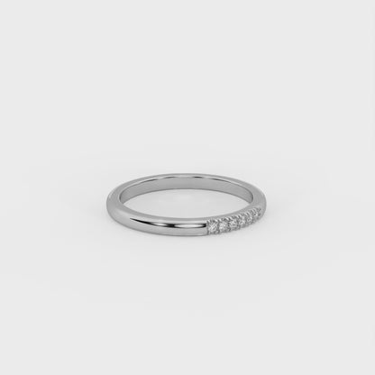 Aura 0.12 ct Slim Pavé Moissanite 925 Silver Stacking Band
