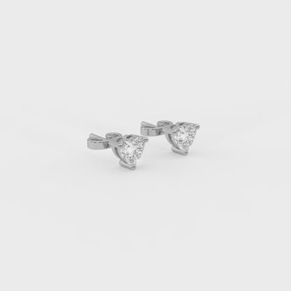 Adore 0.9 ct Heart Moissanite Prong 925 Silver Stud Earrings