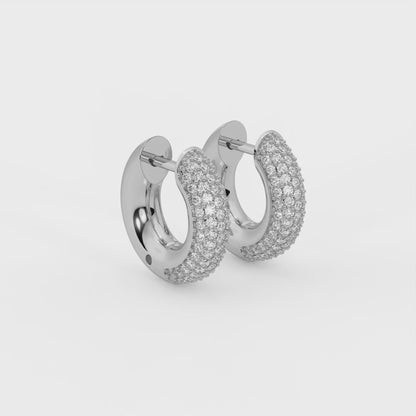 Gemline 2.4 ct Round Moissanite 925 Silver Huggie Earrings