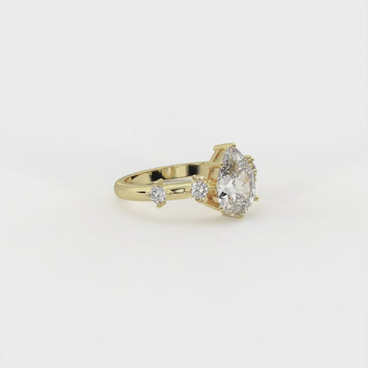 Luna 1.75 ct Pear Moissanite 925 Silver Solitaire Ring